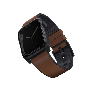 UNIQ STRADEN WATERPROOF LEATHER HYBRID APPLE WATCH STRAP 45/44/42MM TOFFEE (BROWN)