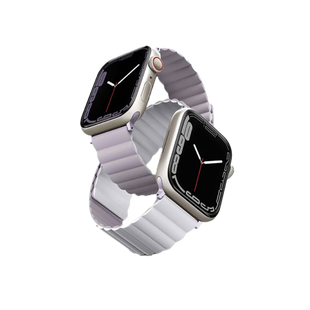 UNIQ REVIX REVERSIBLE MAGNETIC APPLE WATCH STRAP 45/44/42MM - LILAC (LILAC/WHITE)