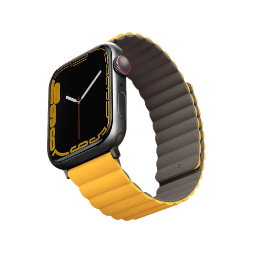 UNIQ REVIX REVERSIBLE MAGNETIC APPLE WATCH STRAP 45/44/42MM - MUSTARD (MUSTARD/KHAKI) EOL