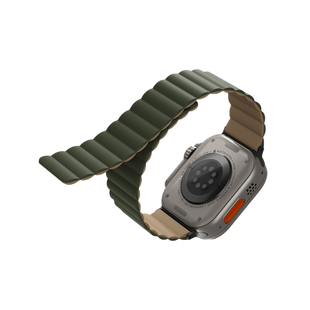 UNIQ REVIX REVERSIBLE MAGNETIC APPLE WATCH STRAP 49/45/44/42MM - MOSS (MOSS GREEN/TAN)