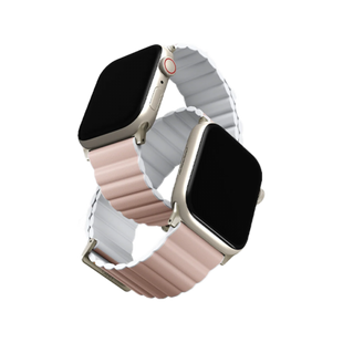 UNIQ REVIX PREMIUM EDITION REVERSIBLE MAGNETIC APPLE WATCH STRAP 41/40/38MM - BLUSH (BLUSH PINK/WHITE) EOL