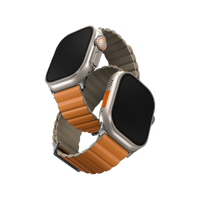 UNIQ REVIX PREMIUM EDITION REVERSIBLE MAGNETIC APPLE WATCH STRAP 49/45/44/42MM - SAFFRON (SAFFRON ORANGE/KHAKI)