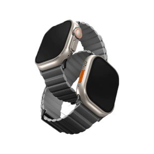 UNIQ REVIX PREMIUM EDITION REVERSIBLE MAGNETIC APPLE WATCH STRAP 49/45/44/42MM - CHARCOAL (CHARCOAL/ASH GREY)