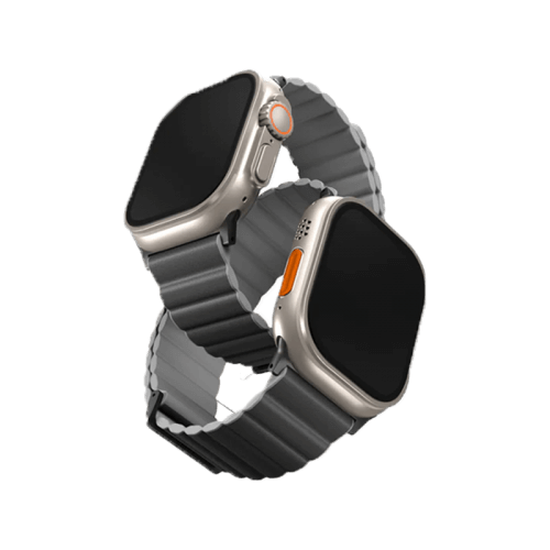 UNIQ REVIX PREMIUM EDITION REVERSIBLE MAGNETIC APPLE WATCH STRAP 49/45/44/42MM - CHARCOAL (CHARCOAL/ASH GREY)