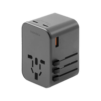 ENERGEA TRAVELWORLD ADAPTER GAN65, 1A2C 65W - GUNMETAL