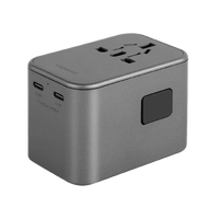 ENERGEA TRAVELWORLD ADAPTER GAN65, 1A2C 65W - GUNMETAL