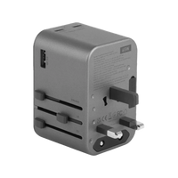 ENERGEA TRAVELWORLD ADAPTER GAN65, 1A2C 65W - GUNMETAL