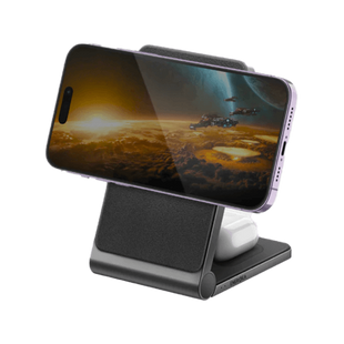 ENERGEA MAGTRIO, 3IN1 FOLDABLE MAGNETIC FAST WIRELESS CHARGER - GUNMETAL EOL