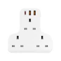BAZIC GOPORT TRIO, EXTENSION WALL CHARGER WITH BUILT-IN USB OUTPUT - WHITE