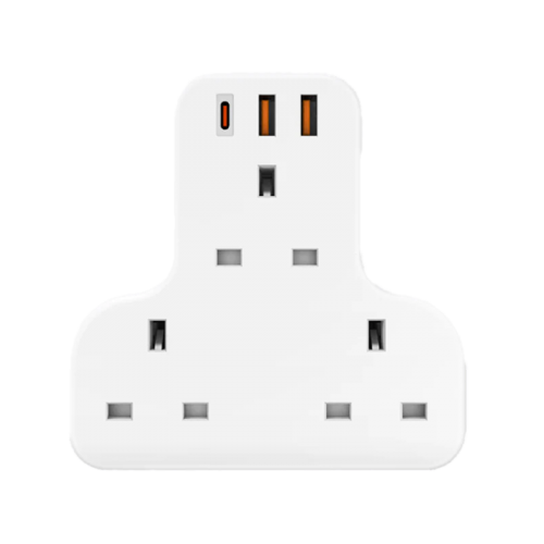 BAZIC GOPORT TRIO, EXTENSION WALL CHARGER WITH BUILT-IN USB OUTPUT - WHITE