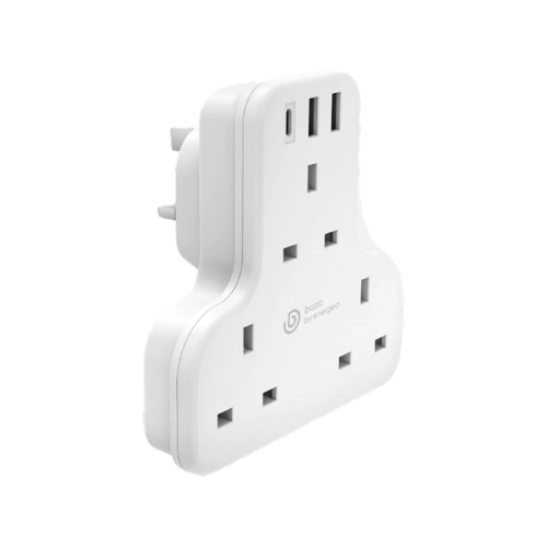 BAZIC GOPORT TRIO, EXTENSION WALL CHARGER WITH BUILT-IN USB OUTPUT - WHITE