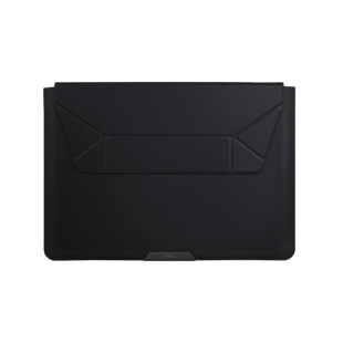 UNIQ OSLO LAPTOP SLEEVE WITH FOLDABLE STAND (UP TO 14”)  - JET BLACK (JET BLACK)