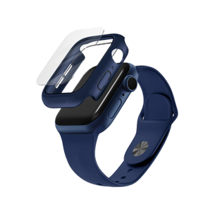 UNIQ NAUTIC WATCH CASE WITH IP68 WATER-RESISTANT CURVED TEMPERED GLASS SCREEN PROTECTION 45MM – MIDNIGHT (BLACK)