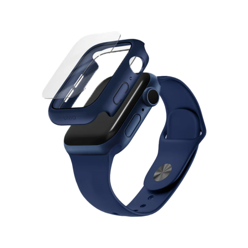 UNIQ NAUTIC WATCH CASE WITH IP68 WATER-RESISTANT CURVED TEMPERED GLASS SCREEN PROTECTION 45MM – MIDNIGHT (BLACK)