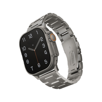 UNIQ OSTA APPLE WATCH STEEL STRAP WITH SELF-ADJUSTABLE LINKS 49/45/44/42MM - TITANIUM (SILVER)