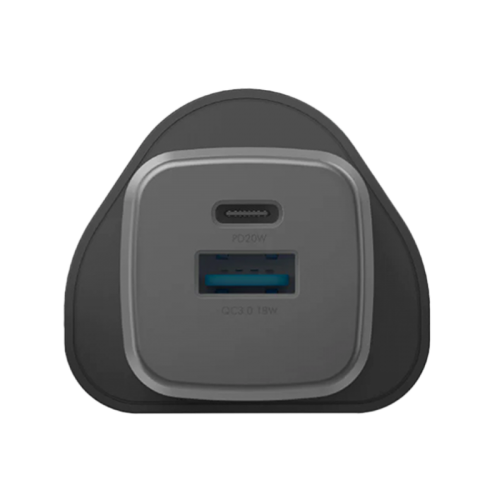 ENERGEA AMPCHARGE GAN20, 1C1A PD/QC3.0 WALL CHARGER,20W (UK) - GUNMETAL