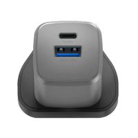 ENERGEA AMPCHARGE GAN20, 1C1A PD/QC3.0 WALL CHARGER,20W (UK) - GUNMETAL