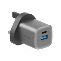 ENERGEA AMPCHARGE GAN35, 1C1A PD/PPS/QC3.0 WALL CHARGER,35W (UK) - GUNMETAL