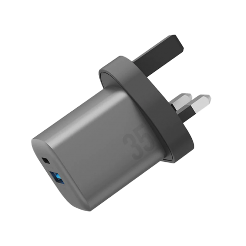 ENERGEA AMPCHARGE GAN35, 1C1A PD/PPS/QC3.0 WALL CHARGER,35W (UK) - GUNMETAL