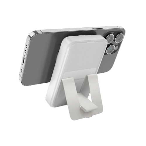 BAZIC GOPOWER 10K, 10000MAH MAGSAFE COMPATIBLE POWER BANK WITH BUILT-IN APPLE WATCH CHARGER - WHITE