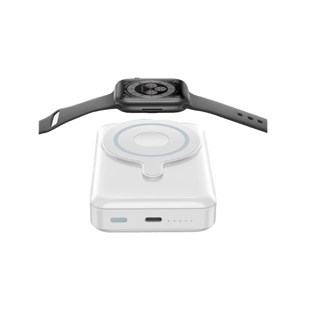 BAZIC GOPOWER 10K, 10000MAH MAGSAFE COMPATIBLE POWER BANK WITH BUILT-IN APPLE WATCH CHARGER - WHITE