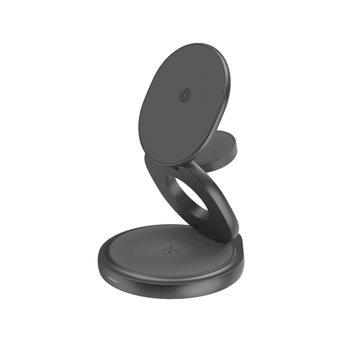 BAZIC GOMAG GYRE, 360 ROTATING BASE 3 IN 1 WIRELESS CHARGER WITH APPLE WATCH AND AIRPODS CHARGING - GUNMETAL