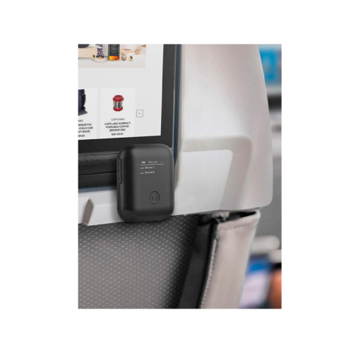 ENERGEA AIRLINK, DUAL CHANNEL AIRPLANE BLUETOOTH TRANSMITTER - BLACK