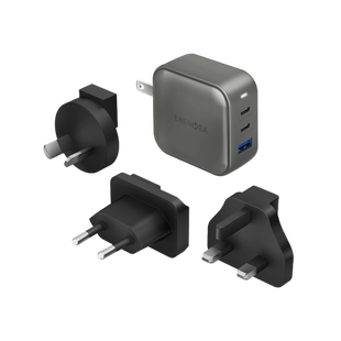 ENERGEA TRAVELWORLD GAN66, 2C1A PD/PPS/QC3.0 WALL CHARGER,66W (US+UK+EU+AU) - GUN EOL