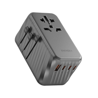 ENERGEA TRAVELWORLD ADAPTER GAN120, 1A3C 120W - GUNMETAL
