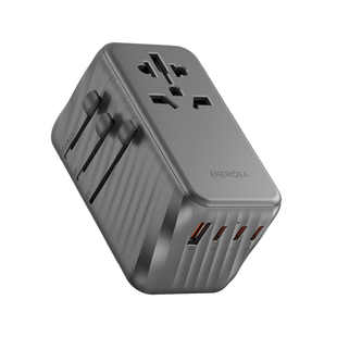 ENERGEA TRAVELWORLD ADAPTER GAN120, 1A3C 120W - GUNMETAL