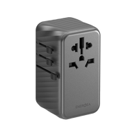 ENERGEA TRAVELWORLD ADAPTER GAN120, 1A3C 120W - GUNMETAL
