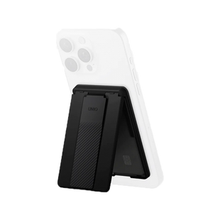 Uniq Heldro ID Magnetic Card Holder With Grip-Band and Stand - Midnight Black EOL