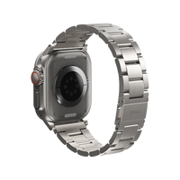 UNIQ OSTA APPLE WATCH STEEL STRAP WITH SELF-ADJUSTABLE LINKS 49/45/44/42MM - TITANIUM (SILVER)