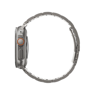 UNIQ OSTA APPLE WATCH STEEL STRAP WITH SELF-ADJUSTABLE LINKS 49/45/44/42MM - TITANIUM (SILVER)