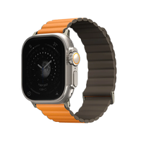 UNIQ REVIX PREMIUM EDITION REVERSIBLE MAGNETIC APPLE WATCH STRAP 49/45/44/42MM - SAFFRON (SAFFRON ORANGE/KHAKI)