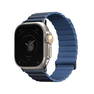 UNIQ REVIX PREMIUM EDITION REVERSIBLE MAGNETIC APPLE WATCH STRAP 49/45/44/42MM - PRUSSIAN (PRUSSIAN/MIST BLUE)
