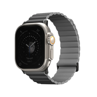 UNIQ REVIX PREMIUM EDITION REVERSIBLE MAGNETIC APPLE WATCH STRAP 49/45/44/42MM - CHARCOAL (CHARCOAL/ASH GREY)