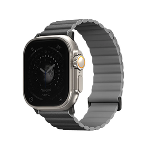 UNIQ REVIX PREMIUM EDITION REVERSIBLE MAGNETIC APPLE WATCH STRAP 49/45/44/42MM - CHARCOAL (CHARCOAL/ASH GREY)