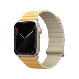 UNIQ REVIX PREMIUM EDITION REVERSIBLE MAGNETIC APPLE WATCH STRAP 41/40/38MM - CANARY (CANARY YELLOW/IVORY) EOL