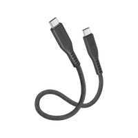 ENERGEA FLOW USB 3.2 GEN 2 C-C CABLE 20GBPS, 240W WITH VELCRO CABLE TIE 30CM - BLACK