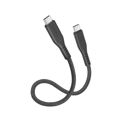 ENERGEA FLOW USB 3.2 GEN 2 C-C CABLE 20GBPS, 240W WITH VELCRO CABLE TIE 30CM - BLACK