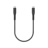 ENERGEA FLOW USB 3.2 GEN 2 C-C CABLE 20GBPS, 240W WITH VELCRO CABLE TIE 30CM - BLACK