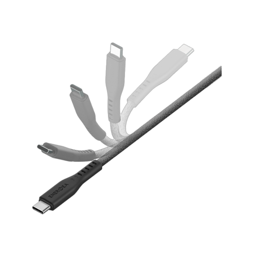 ENERGEA FLOW USB 3.2 GEN 2 C-C CABLE 20GBPS, 240W WITH VELCRO CABLE TIE 30CM - BLACK