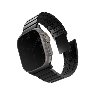 UNIQ STROVA MAG APPLE WATCH SELF-ADJUSTABLE STEEL LINK BAND 49/45/44/42MM - MIDNIGHT (BLACK)