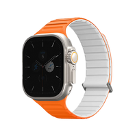 UNIQ REVIX EVO REVERSIBLE MAGNETIC APPLE WATCH STRAP 49/45/44/42MM - AMBER (AMBER ORANGE/WHITE)