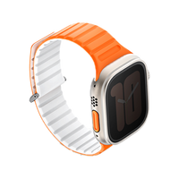 UNIQ REVIX EVO REVERSIBLE MAGNETIC APPLE WATCH STRAP 49/45/44/42MM - AMBER (AMBER ORANGE/WHITE)
