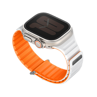 UNIQ REVIX EVO REVERSIBLE MAGNETIC APPLE WATCH STRAP 49/45/44/42MM - AMBER (AMBER ORANGE/WHITE)