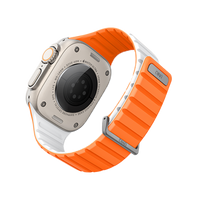 UNIQ REVIX EVO REVERSIBLE MAGNETIC APPLE WATCH STRAP 49/45/44/42MM - AMBER (AMBER ORANGE/WHITE)