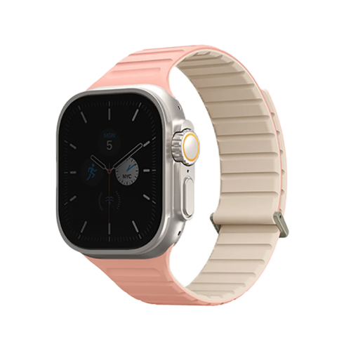 UNIQ REVIX EVO REVERSIBLE MAGNETIC APPLE WATCH STRAP 49/45/44/42MM - CREPE (CREPE PINK/IVORY)
