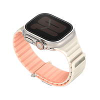 UNIQ REVIX EVO REVERSIBLE MAGNETIC APPLE WATCH STRAP 49/45/44/42MM - CREPE (CREPE PINK/IVORY)